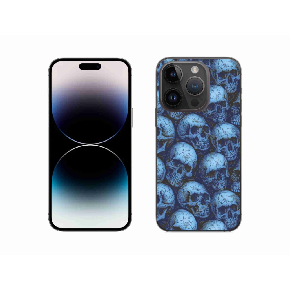 Gélový kryt mmCase na iPhone 14 Pro - lebky