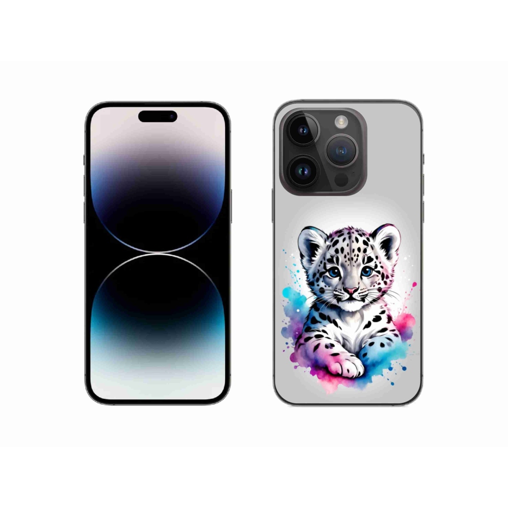 Gélový kryt mmCase na iPhone 14 Pro - leopardie mláďa