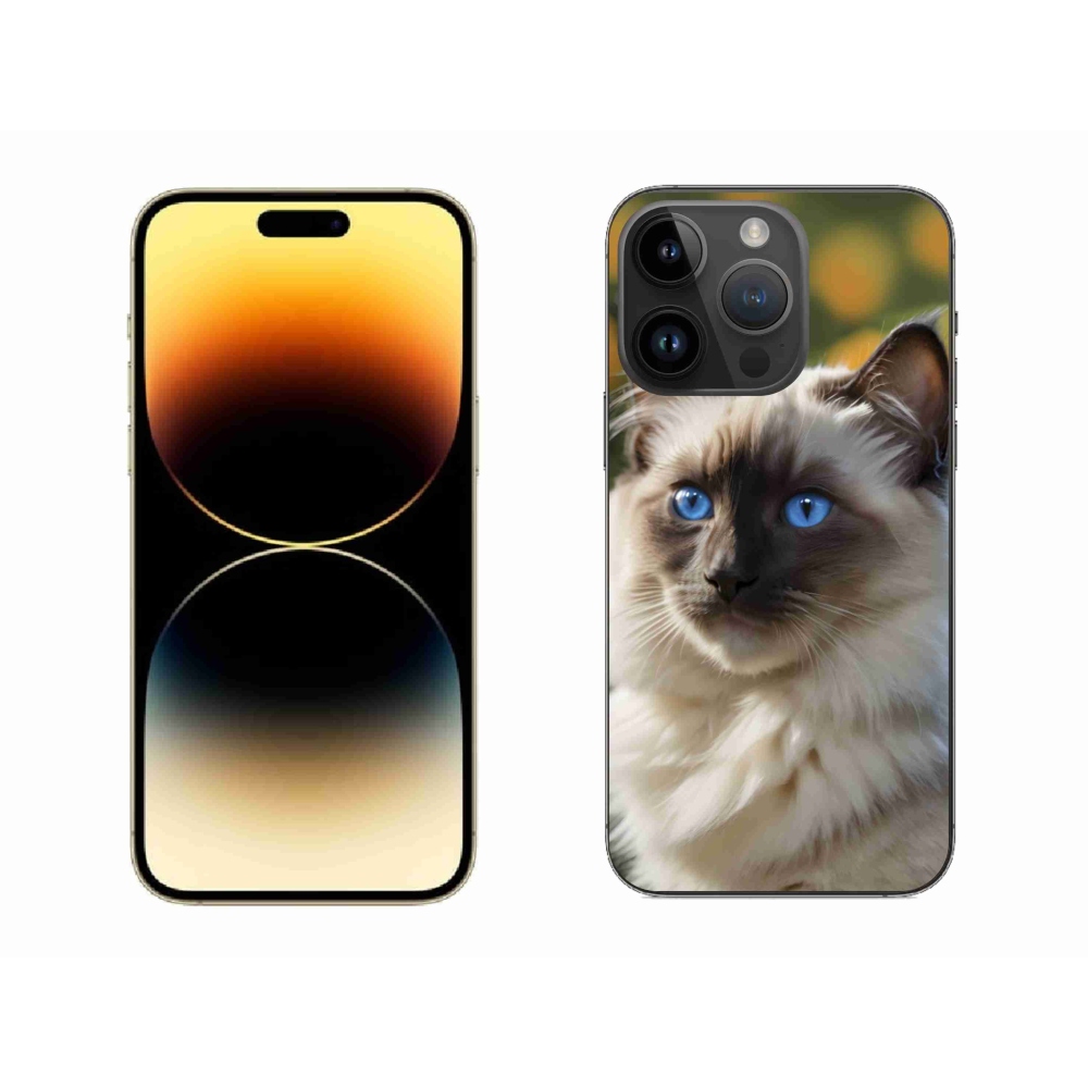 Gélový kryt mmCase na iPhone 14 Pro Max - biely ragdoll