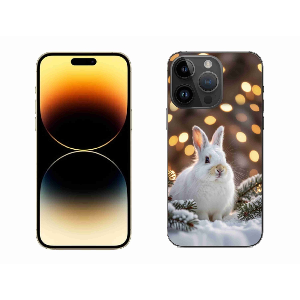 Gélový kryt mmCase na iPhone 14 Pro Max - biely zajac