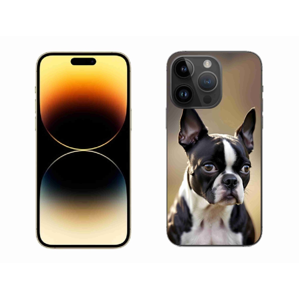 Gélový kryt mmCase na iPhone 14 Pro Max - bostonský teriér