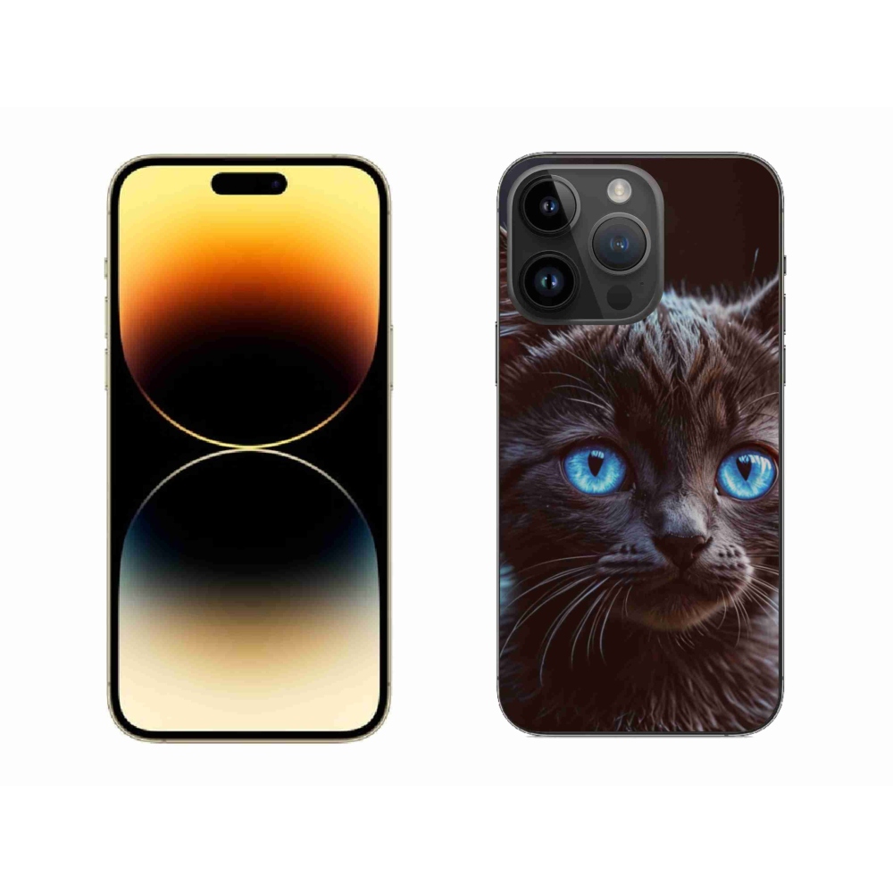 Gélový kryt mmCase na iPhone 14 Pro Max - čierne mačiatko 2