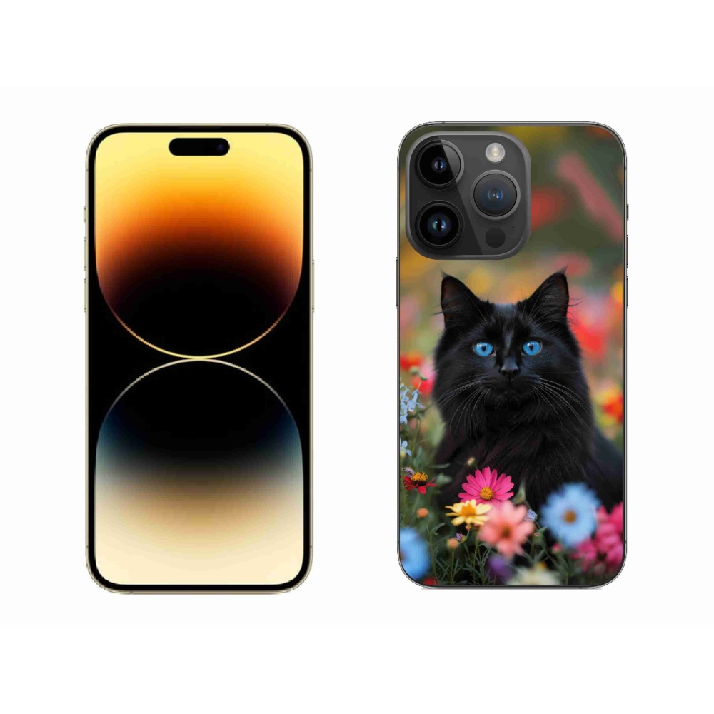 Gélový kryt mmCase na iPhone 14 Pro Max - čierne mačiatko 4