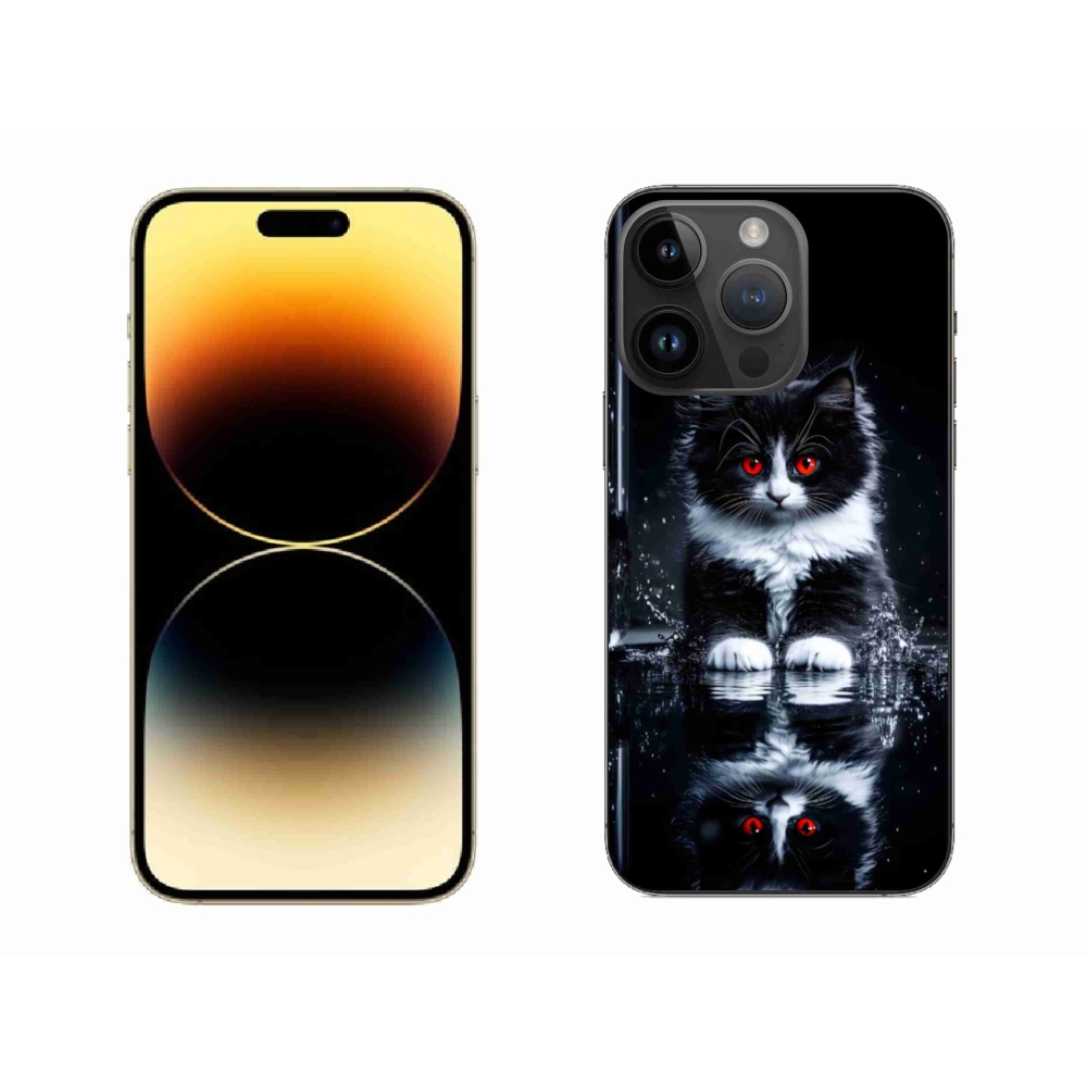Gélový kryt mmCase na iPhone 14 Pro Max - čiernobiele mačiatko
