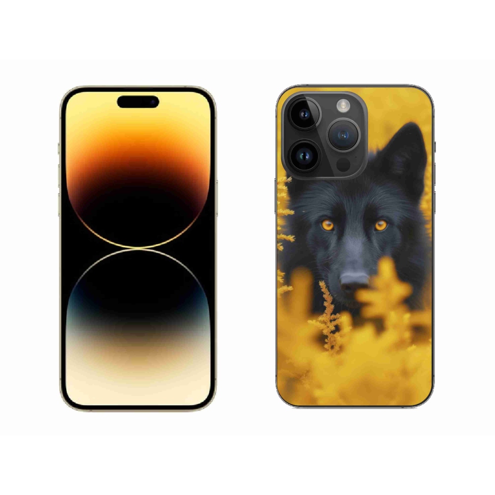 Gélový kryt mmCase na iPhone 14 Pro Max - čierny vlk 2