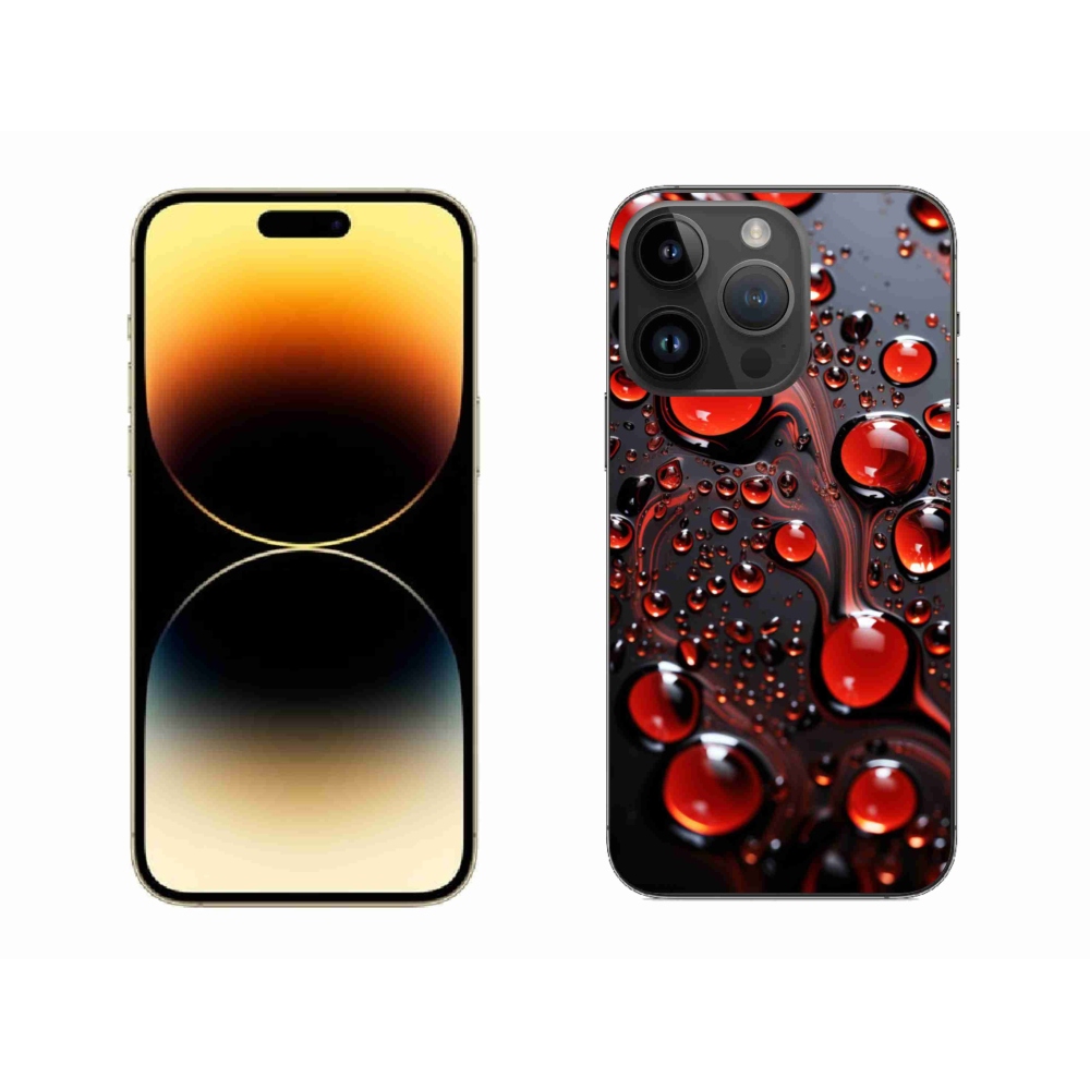 Gélový kryt mmCase na iPhone 14 Pro Max - červené kvapky 2