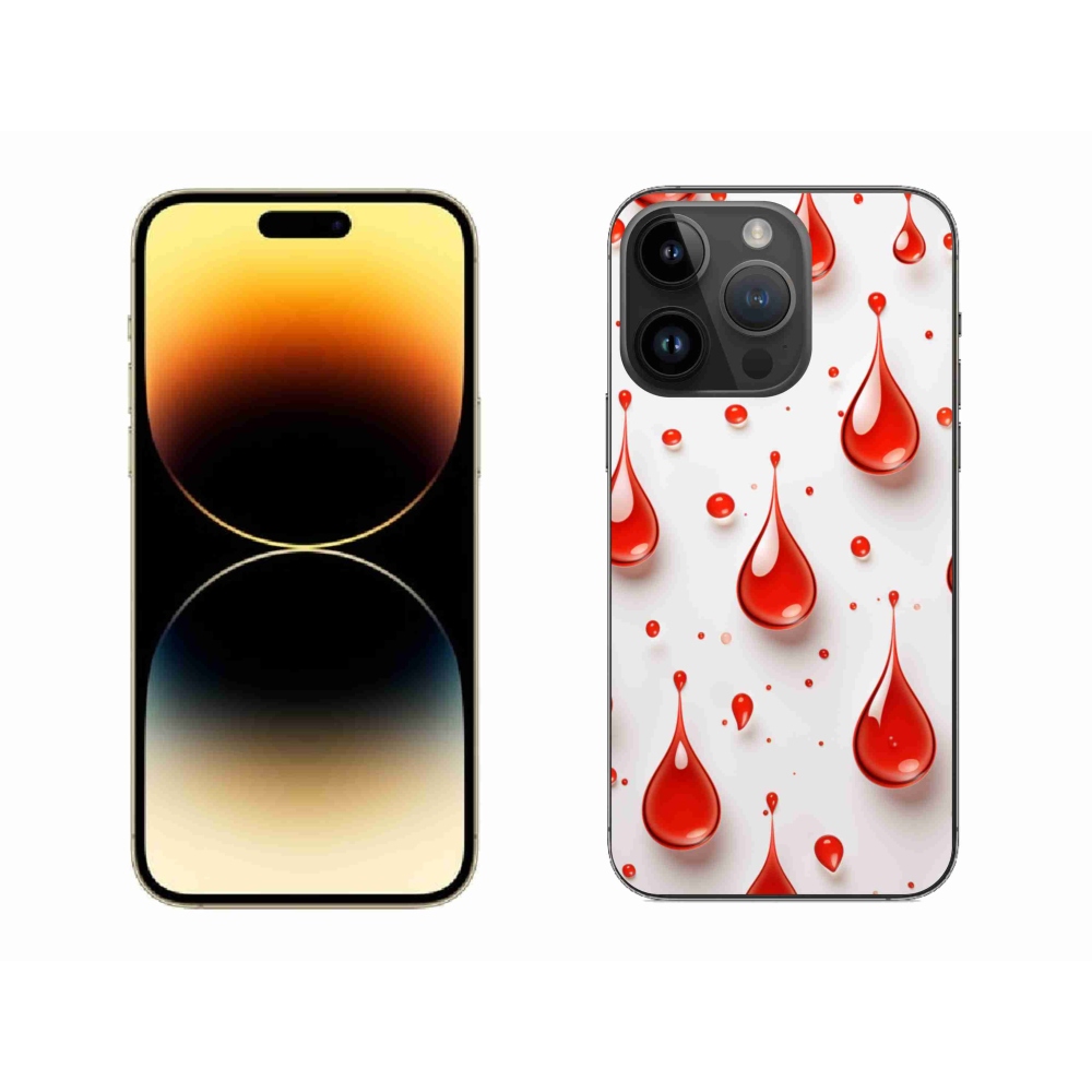 Gélový kryt mmCase na iPhone 14 Pro Max - červené kvapky