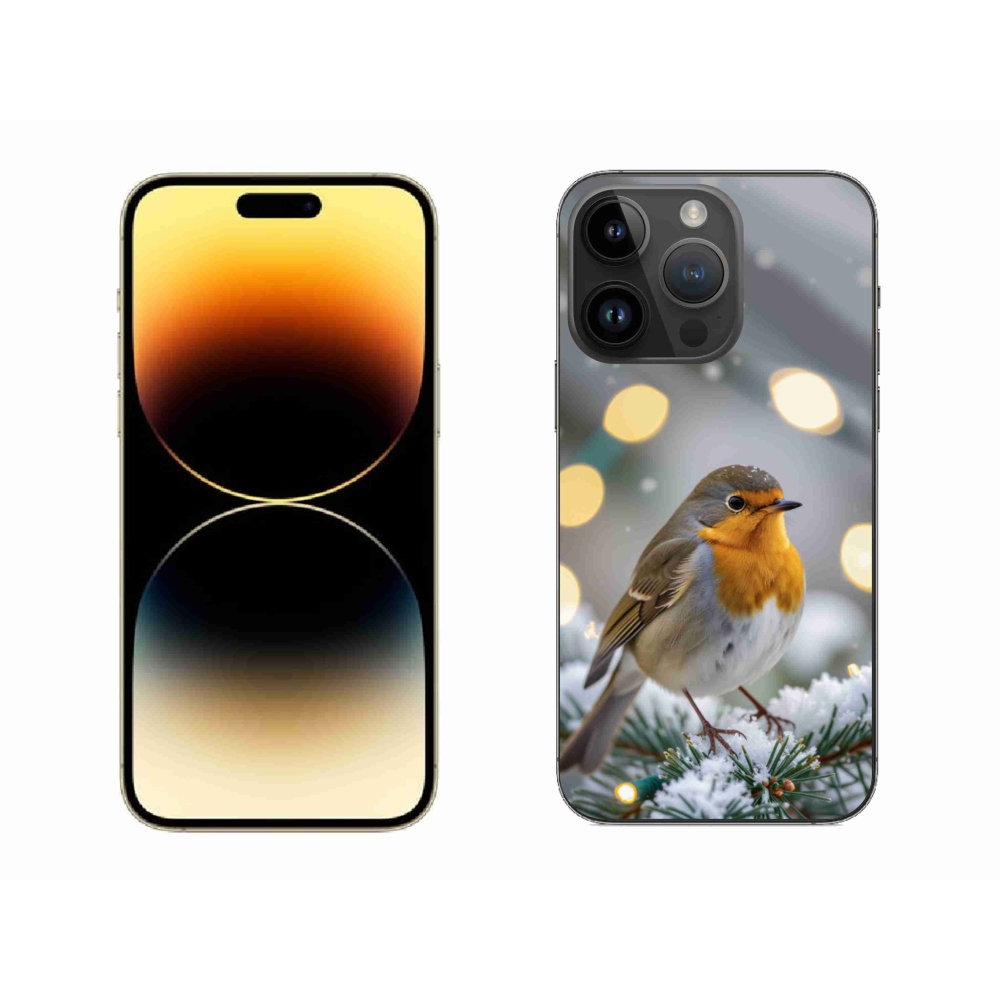 Gélový kryt mmCase na iPhone 14 Pro Max - červienka v zime