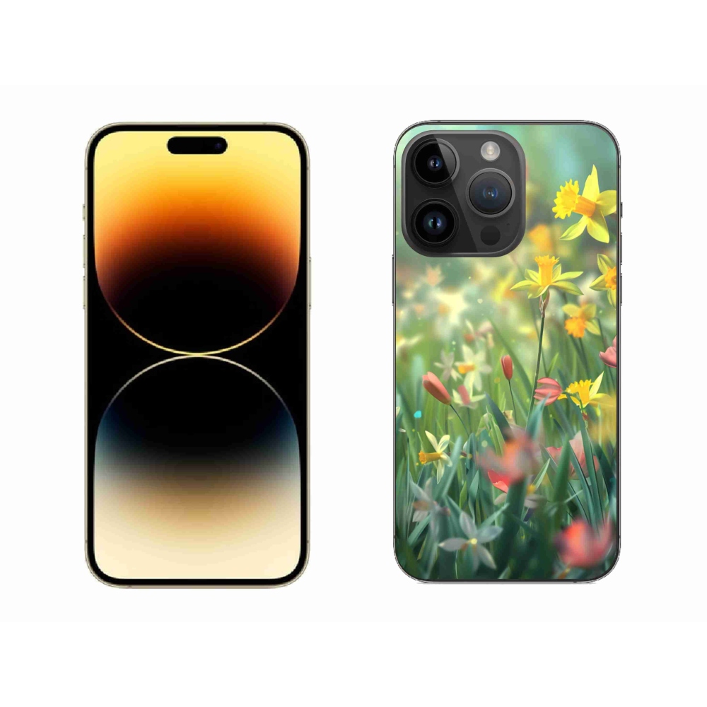 Gélový kryt mmCase na iPhone 14 Pro Max - jarné kvety