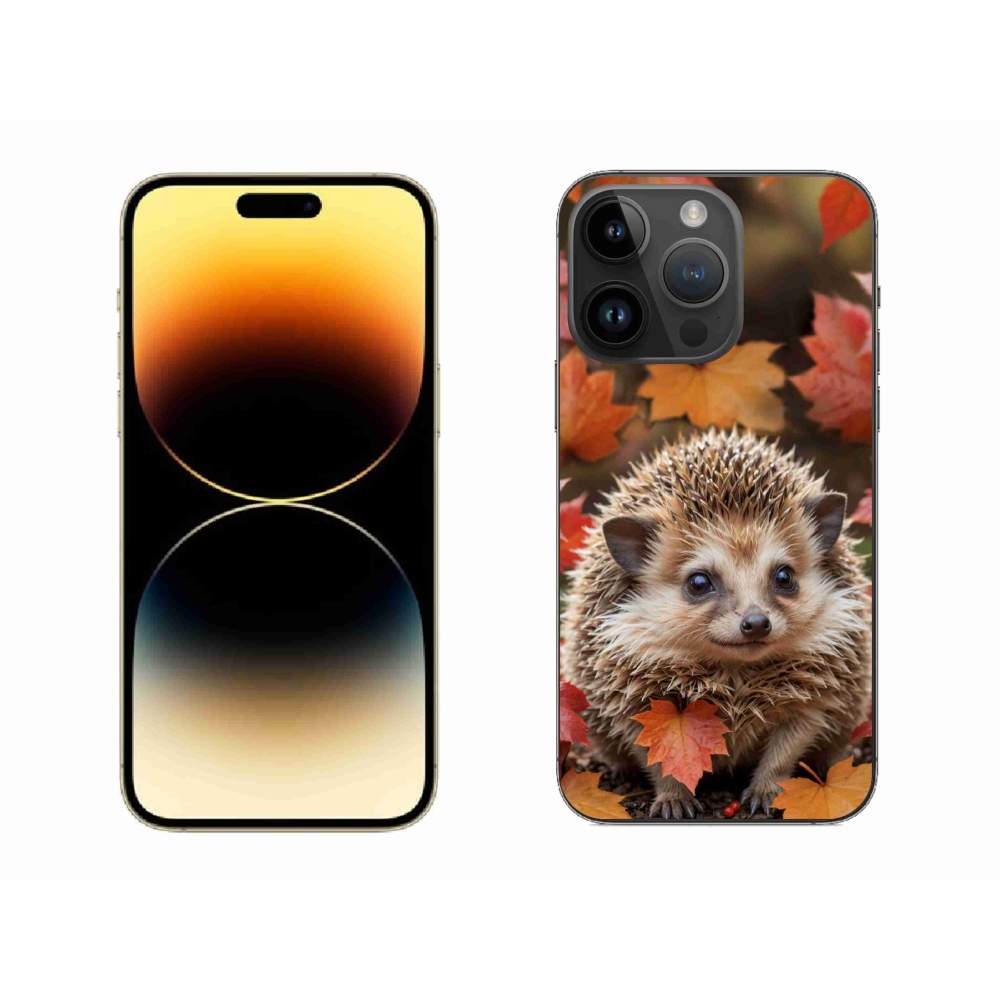 Gélový kryt mmCase na iPhone 14 Pro Max - ježko v lístí