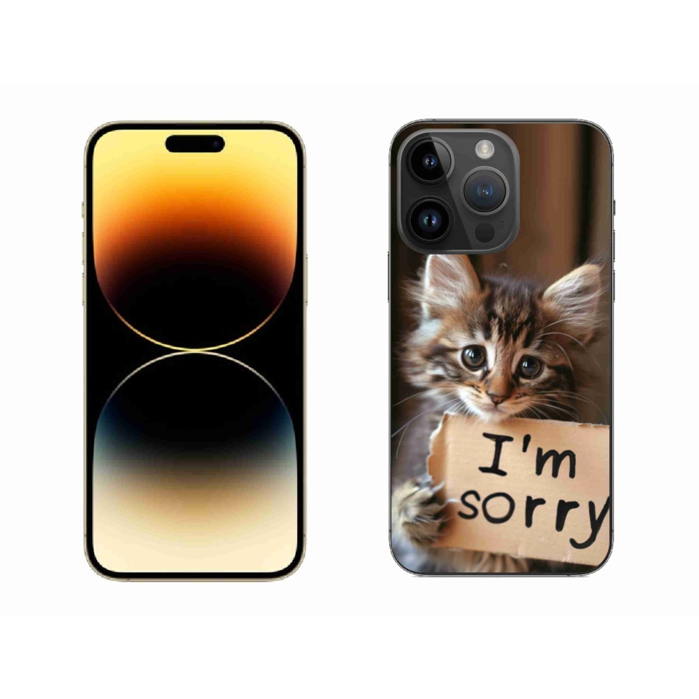 Gélový kryt mmCase na iPhone 14 Pro Max - mačacie ospravedlnenie