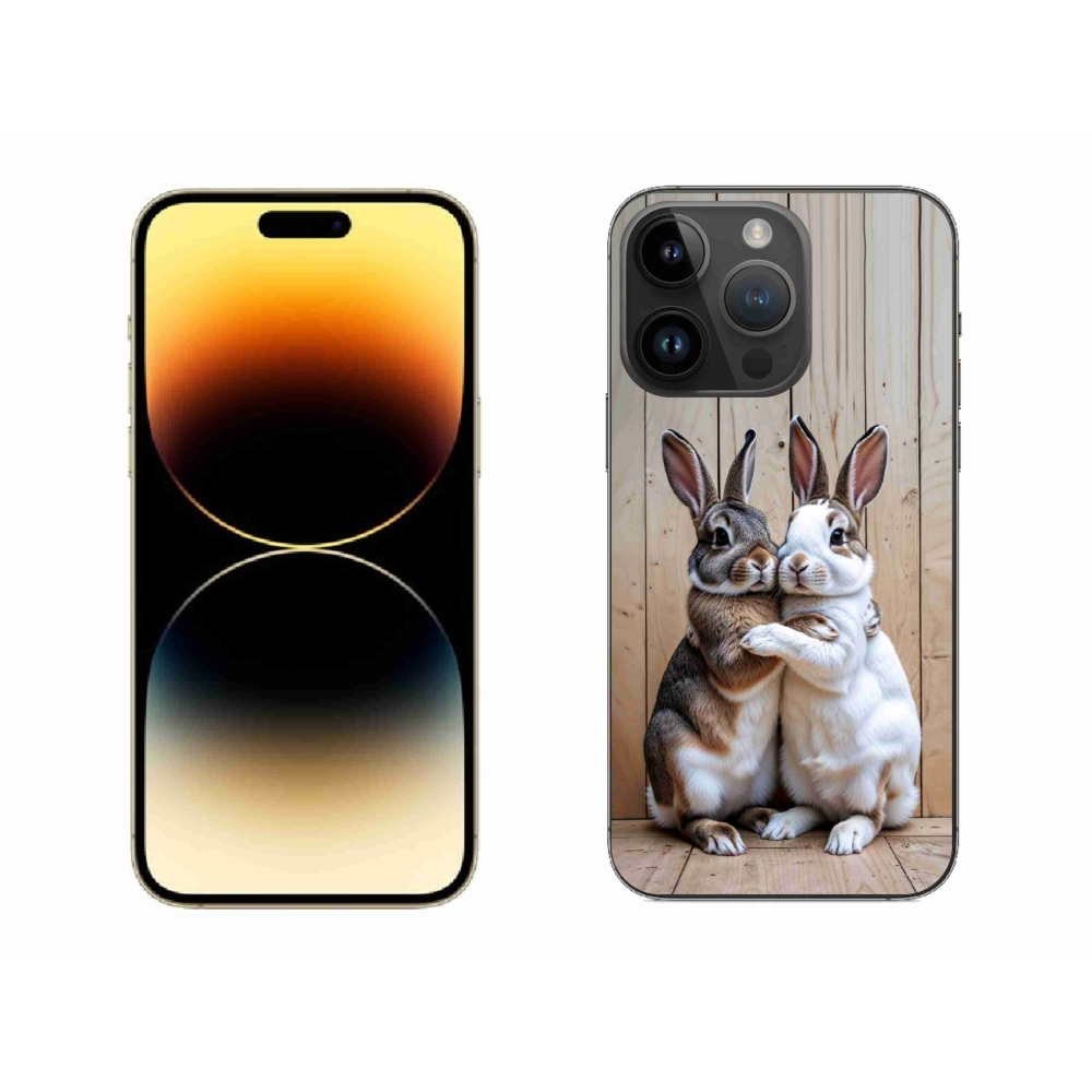 Gélový kryt mmCase na iPhone 14 Pro Max - králičie pár