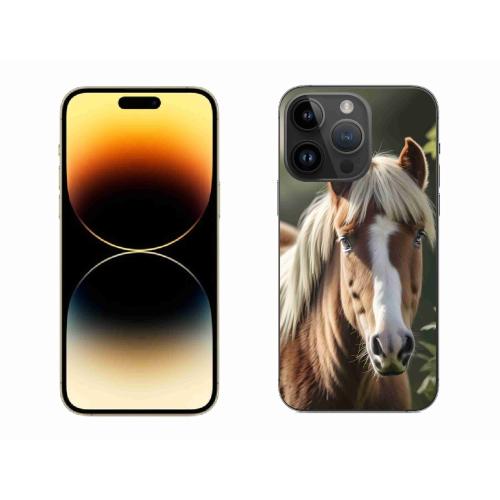 Gélový kryt mmCase na iPhone 14 Pro Max - kôň so svetlou hrivou