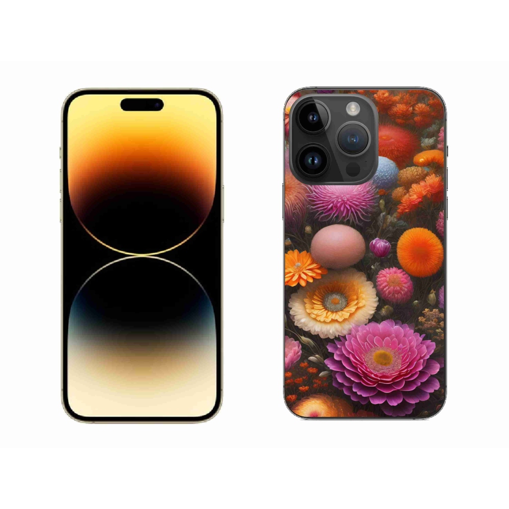 Gélový kryt mmCase na iPhone 14 Pro Max - kvetinová kompozícia