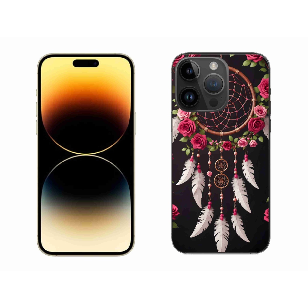 Gélový kryt mmCase na iPhone 14 Pro Max - lapač snov s ružami