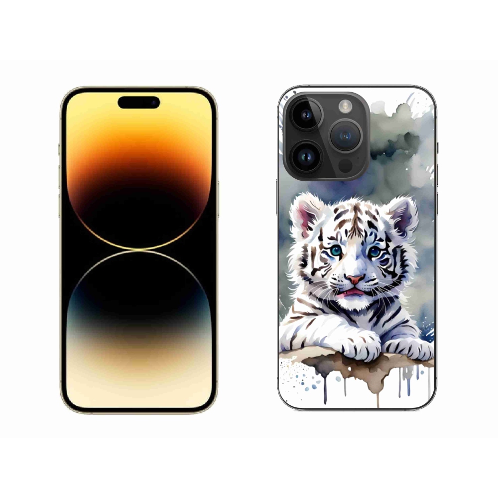 Gélový kryt mmCase na iPhone 14 Pro Max - mláďa bieleho tigra