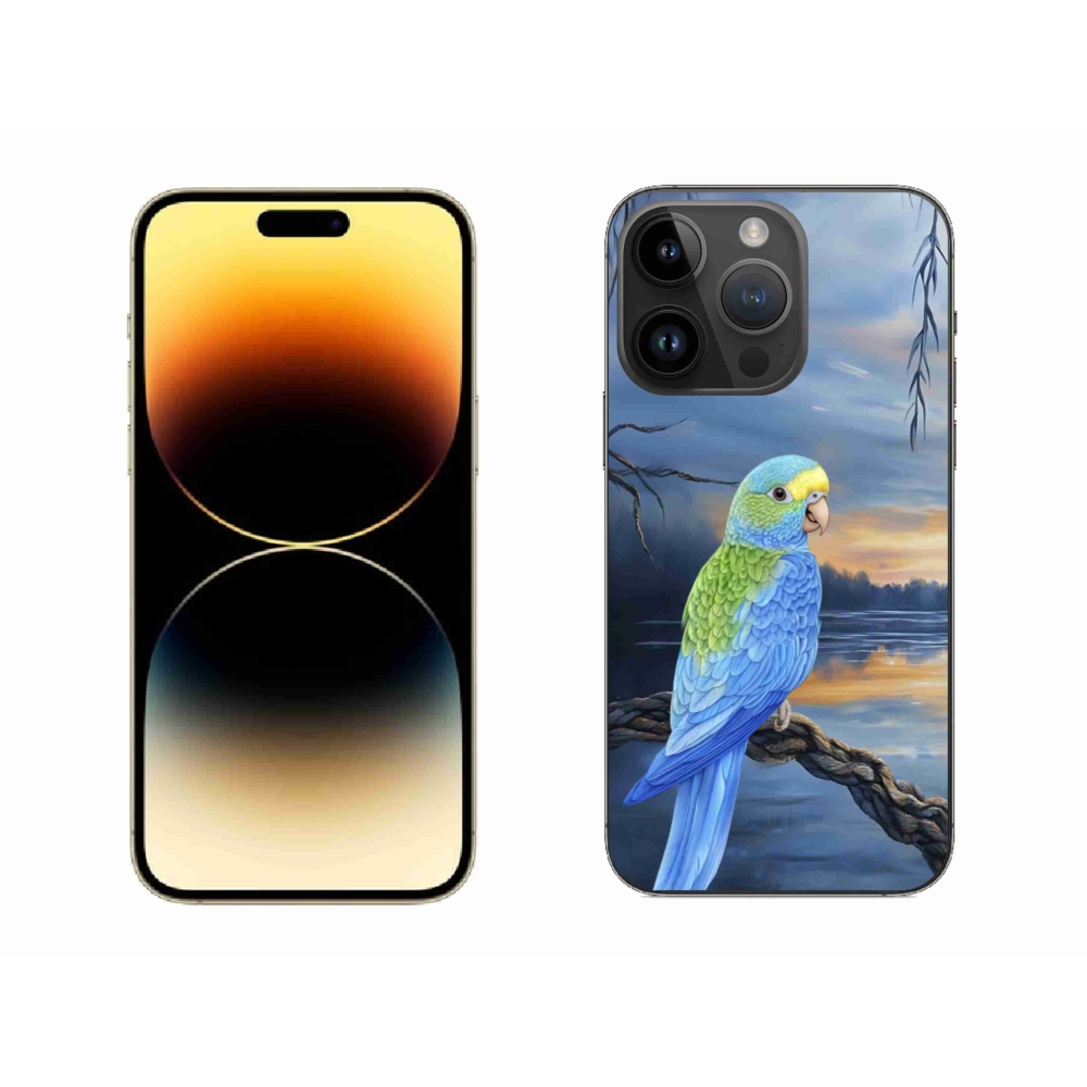 Gélový kryt mmCase na iPhone 14 Pro Max - modrý papagáj