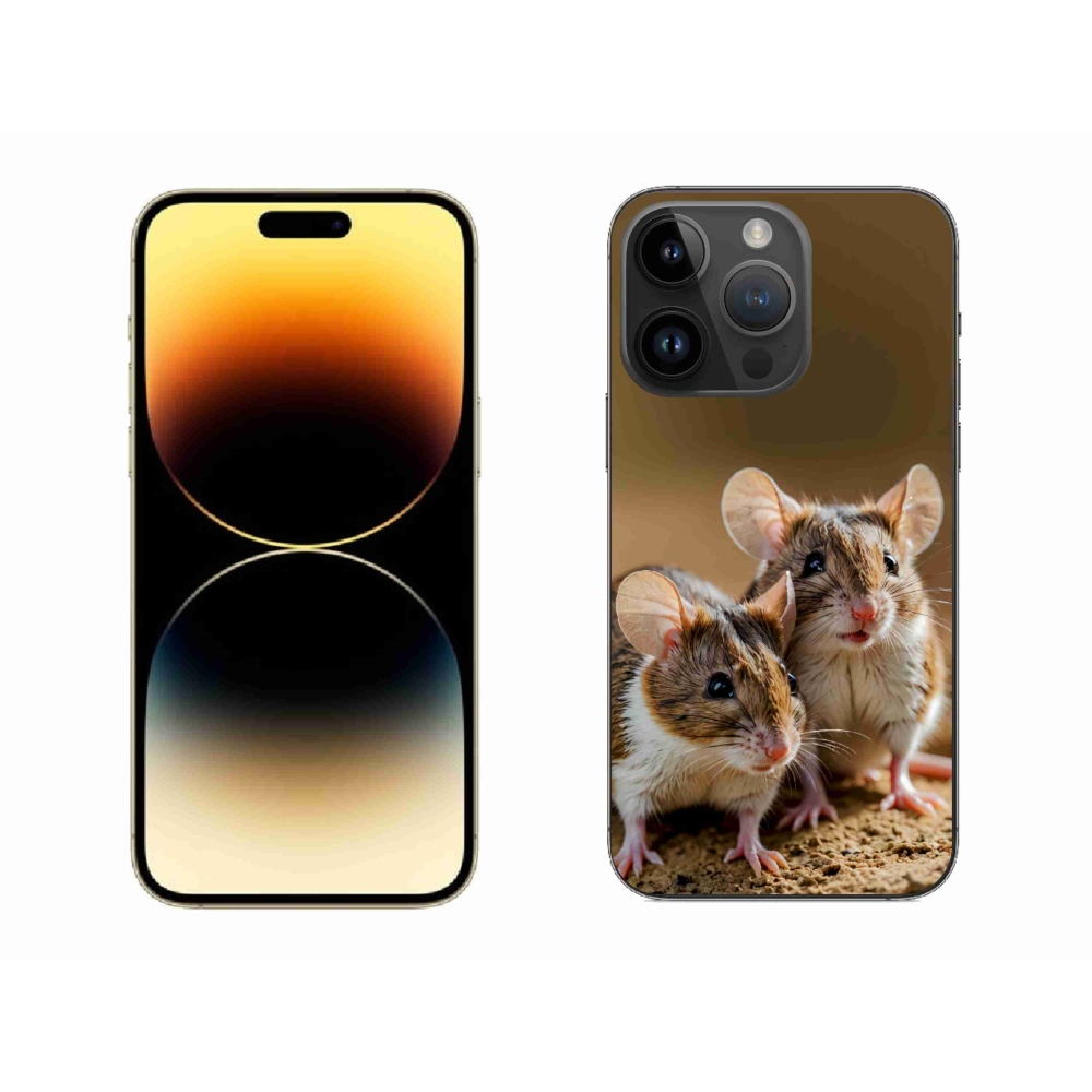 Gélový kryt mmCase na iPhone 14 Pro Max - myší duo