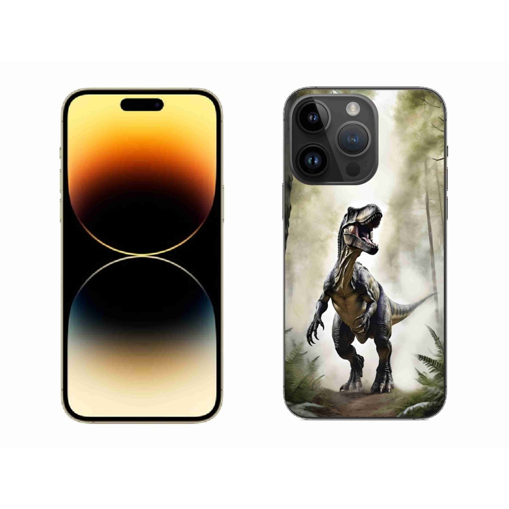 Gélový kryt mmCase na iPhone 14 Pro Max - naštvaný T-Rex