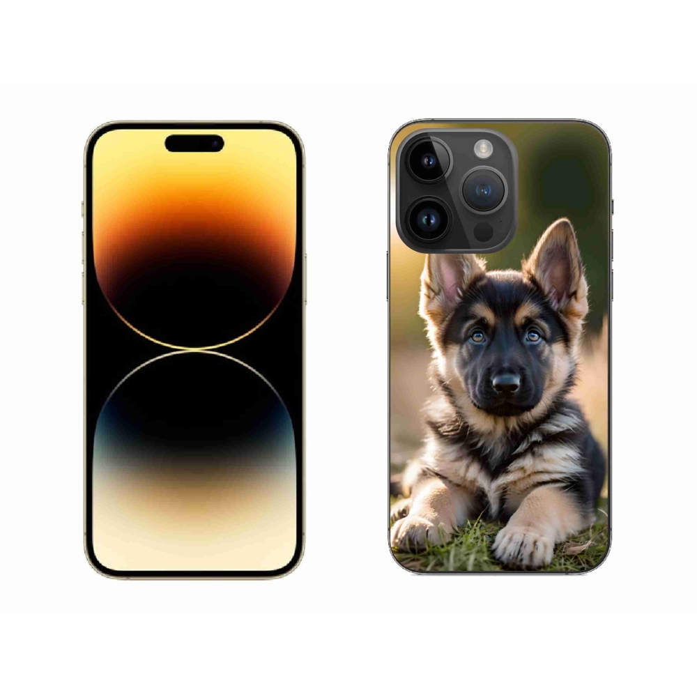 Gélový kryt mmCase na iPhone 14 Pro Max - nemecký ovčiak v prírode