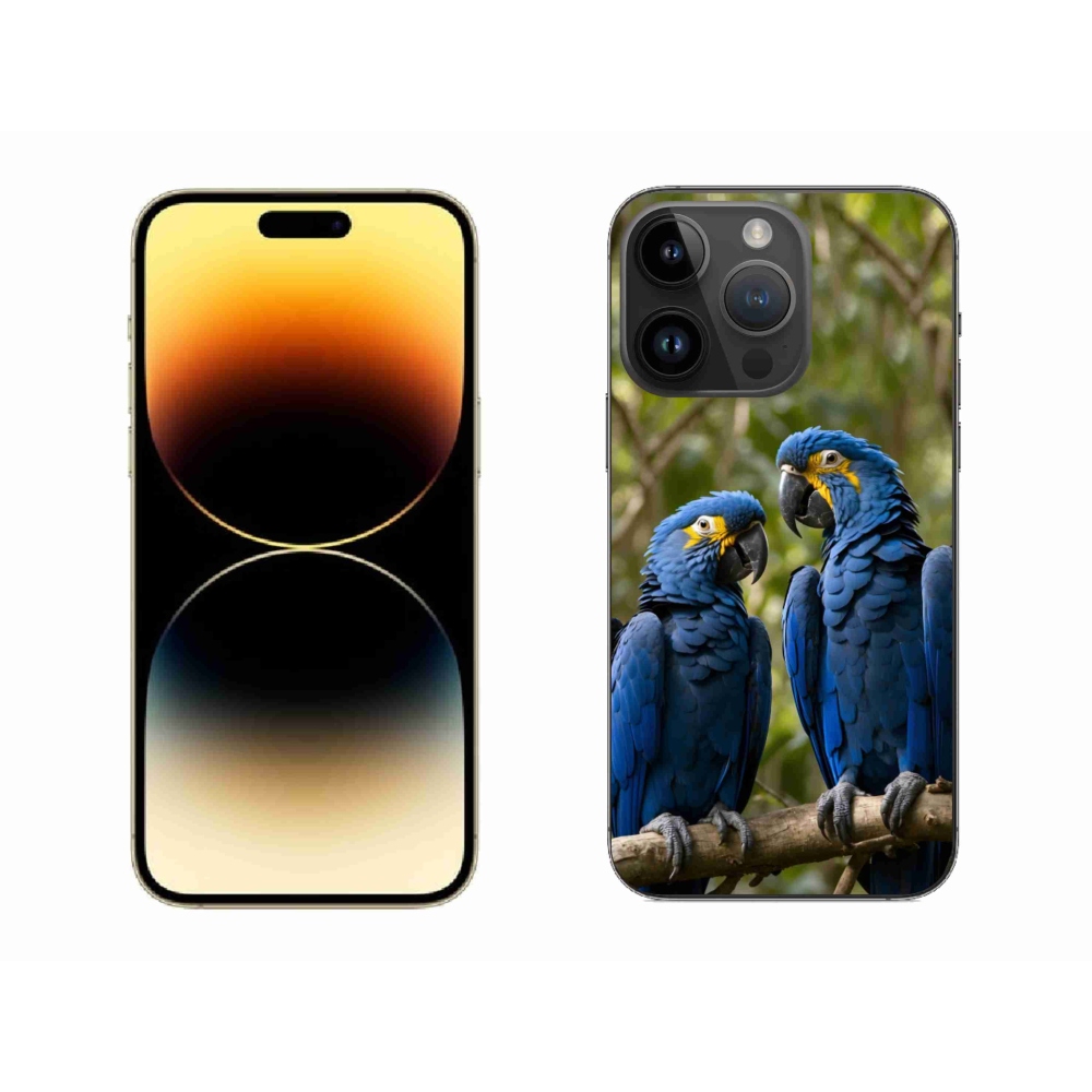 Gélový kryt mmCase na iPhone 14 Pro Max - papagájové duo