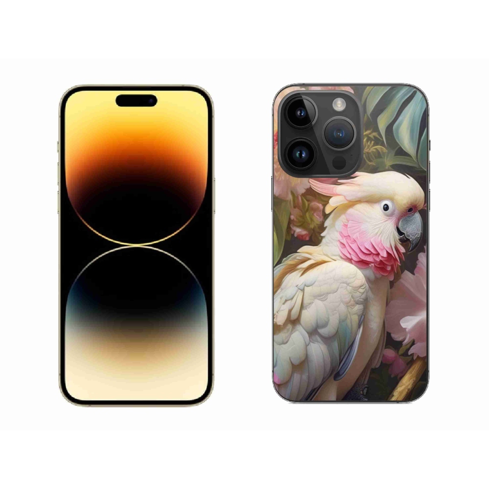 Gélový kryt mmCase na iPhone 14 Pro Max - papagáj kakadu ružový 2