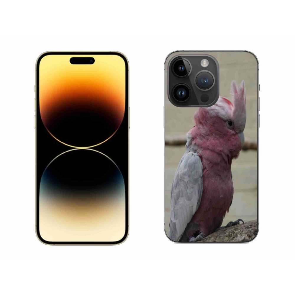 Gélový kryt mmCase na iPhone 14 Pro Max - papagáj kakadu ružový