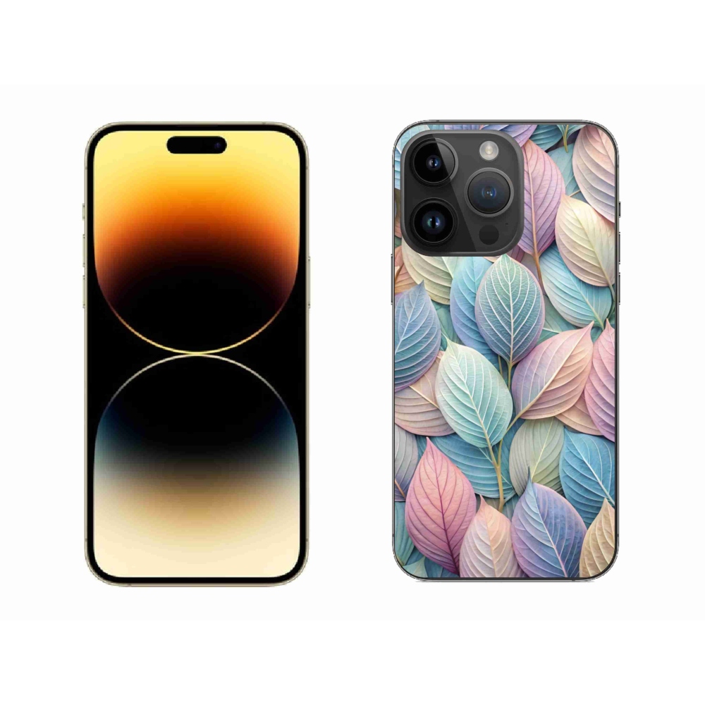 Gélový kryt mmCase na iPhone 14 Pro Max - pastelové listy