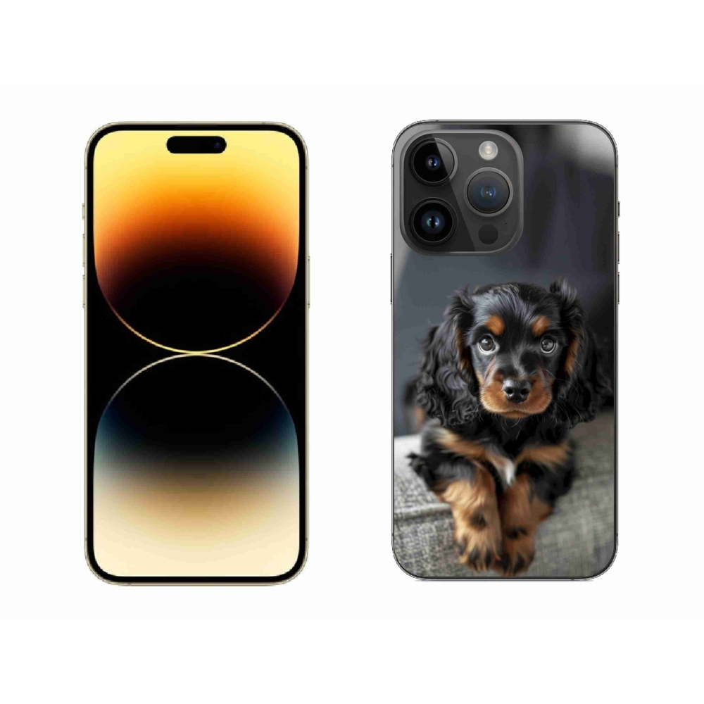 Gélový kryt mmCase na iPhone 14 Pro Max - roztomilý dlhosrstý jazvečík