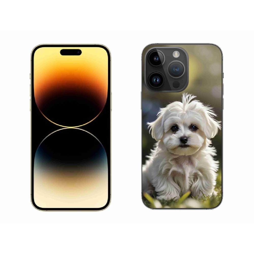 Gélový kryt mmCase na iPhone 14 Pro Max - roztomilý maltézsky psík