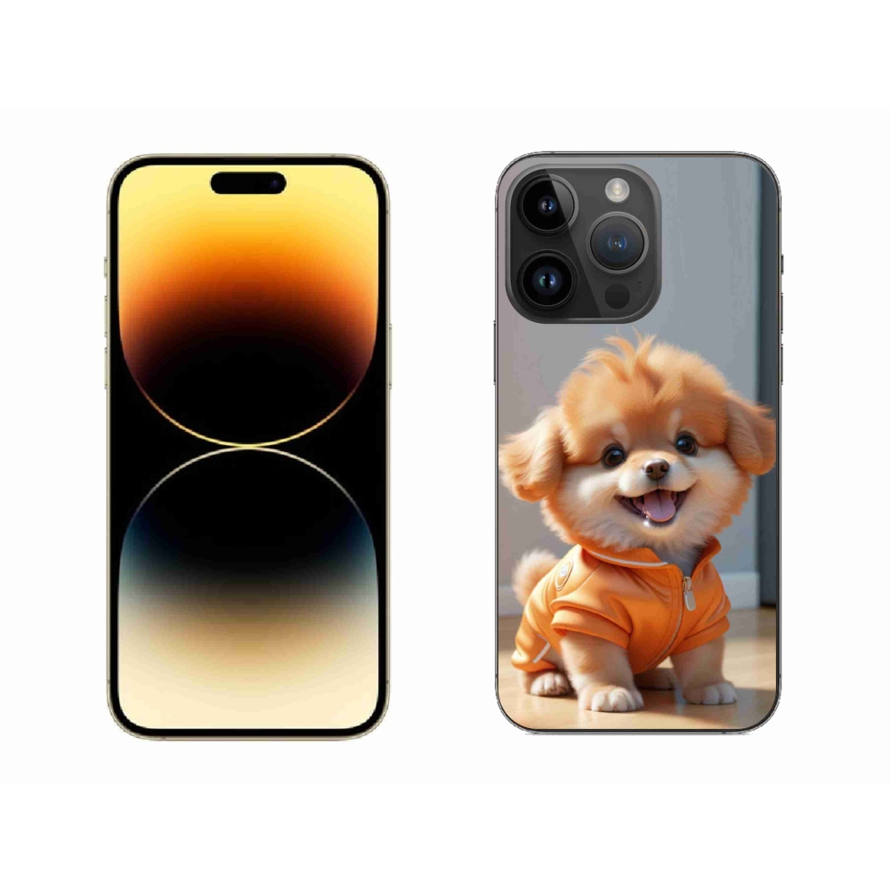 Gélový kryt mmCase na iPhone 14 Pro Max - roztomilý pomeranian v mikine