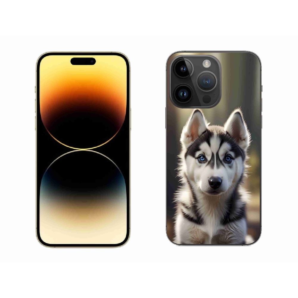 Gélový kryt mmCase na iPhone 14 Pro Max - roztomilý sibírsky husky