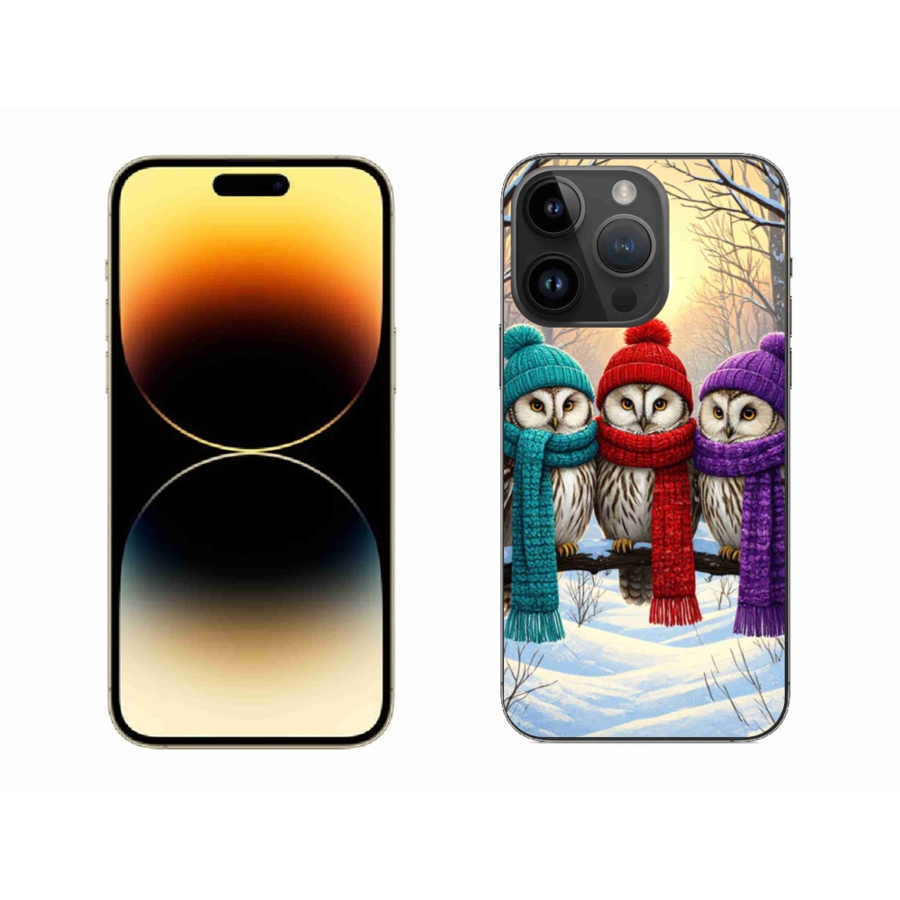 Gélový kryt mmCase na iPhone 14 Pro Max - soví priatelia