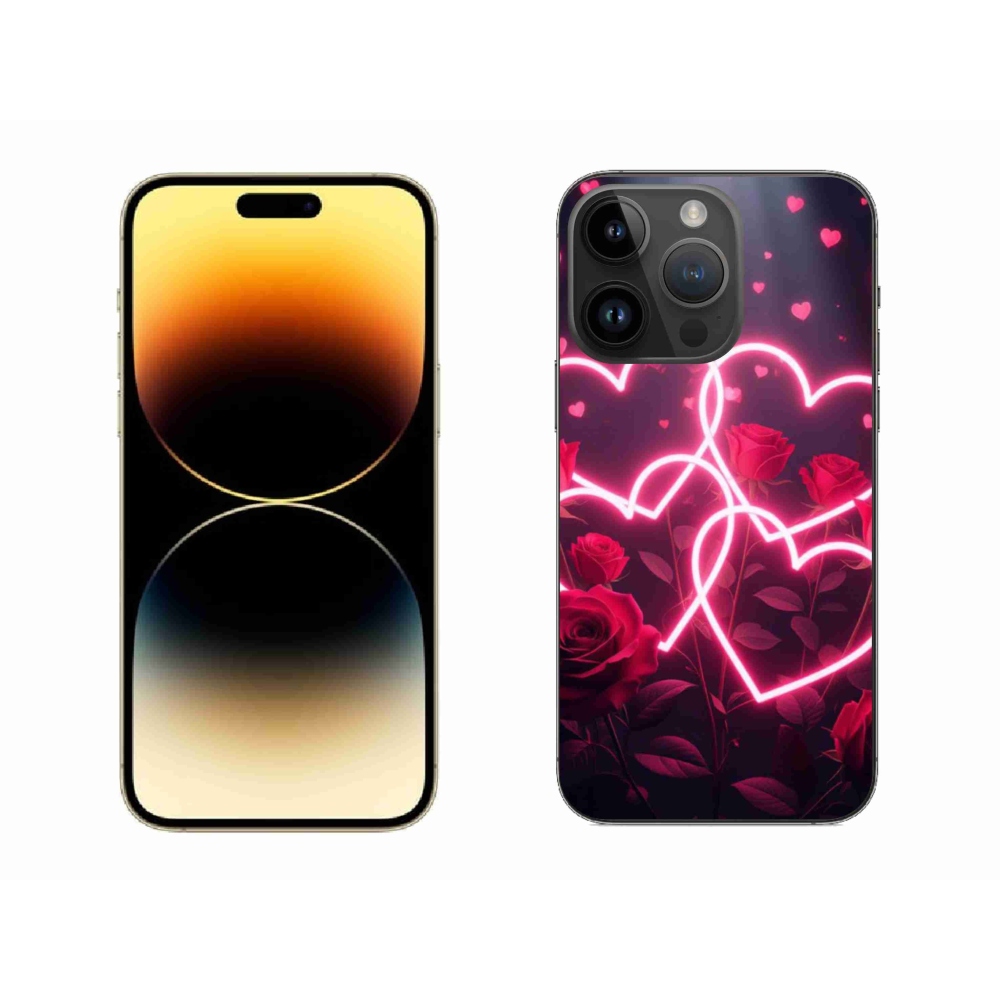 Gélový kryt mmCase na iPhone 14 Pro Max - srdce lásky