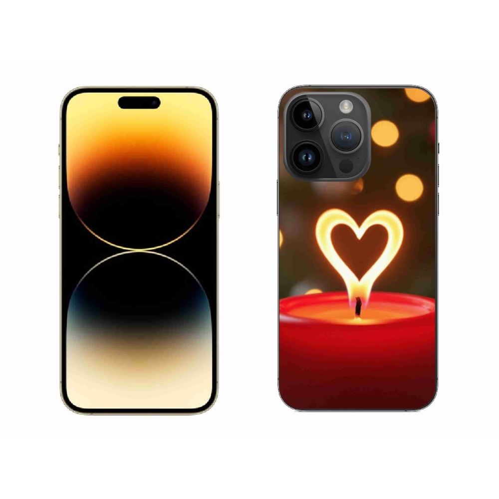 Gélový kryt mmCase na iPhone 14 Pro Max - srdce z plameňa