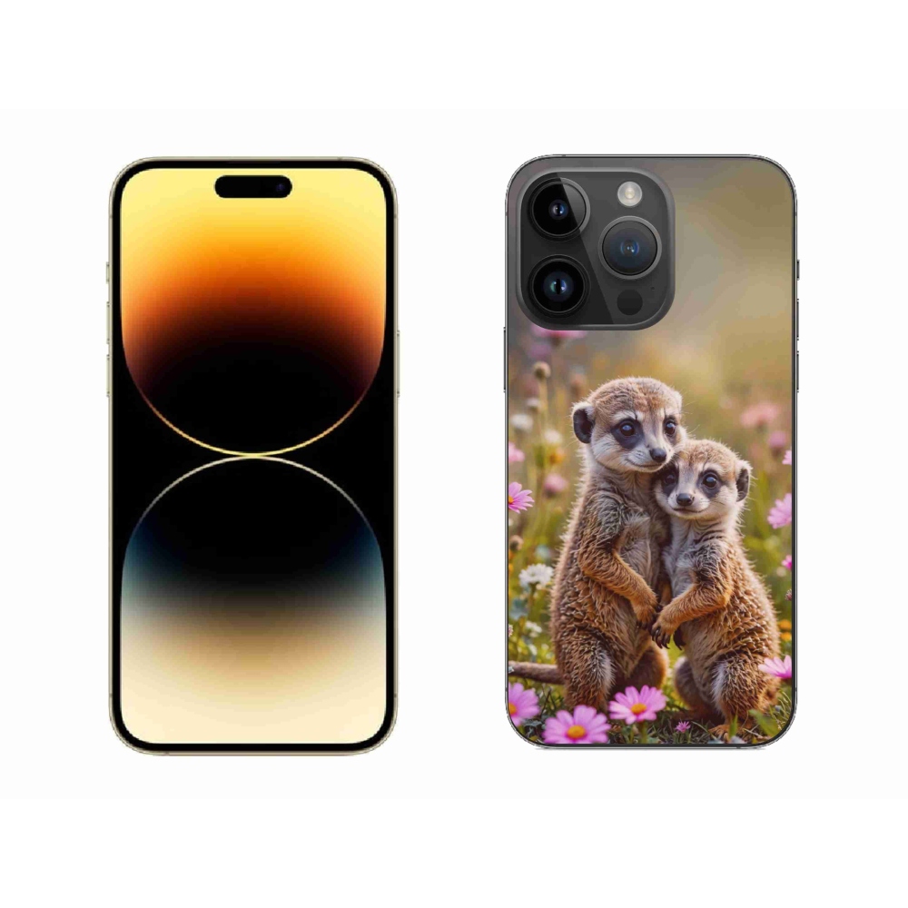 Gélový kryt mmCase na iPhone 14 Pro Max - surikatí duo