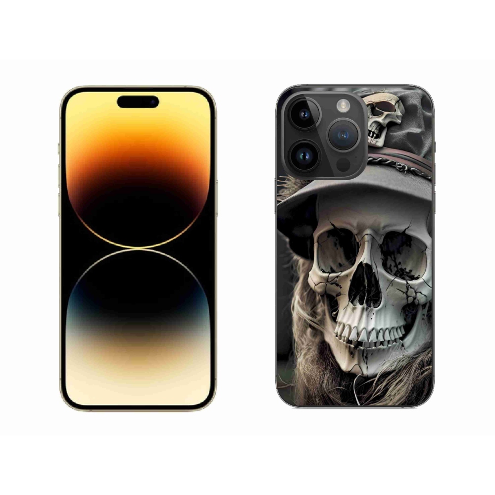 Gélový kryt mmCase na iPhone 14 Pro Max - temná lebka