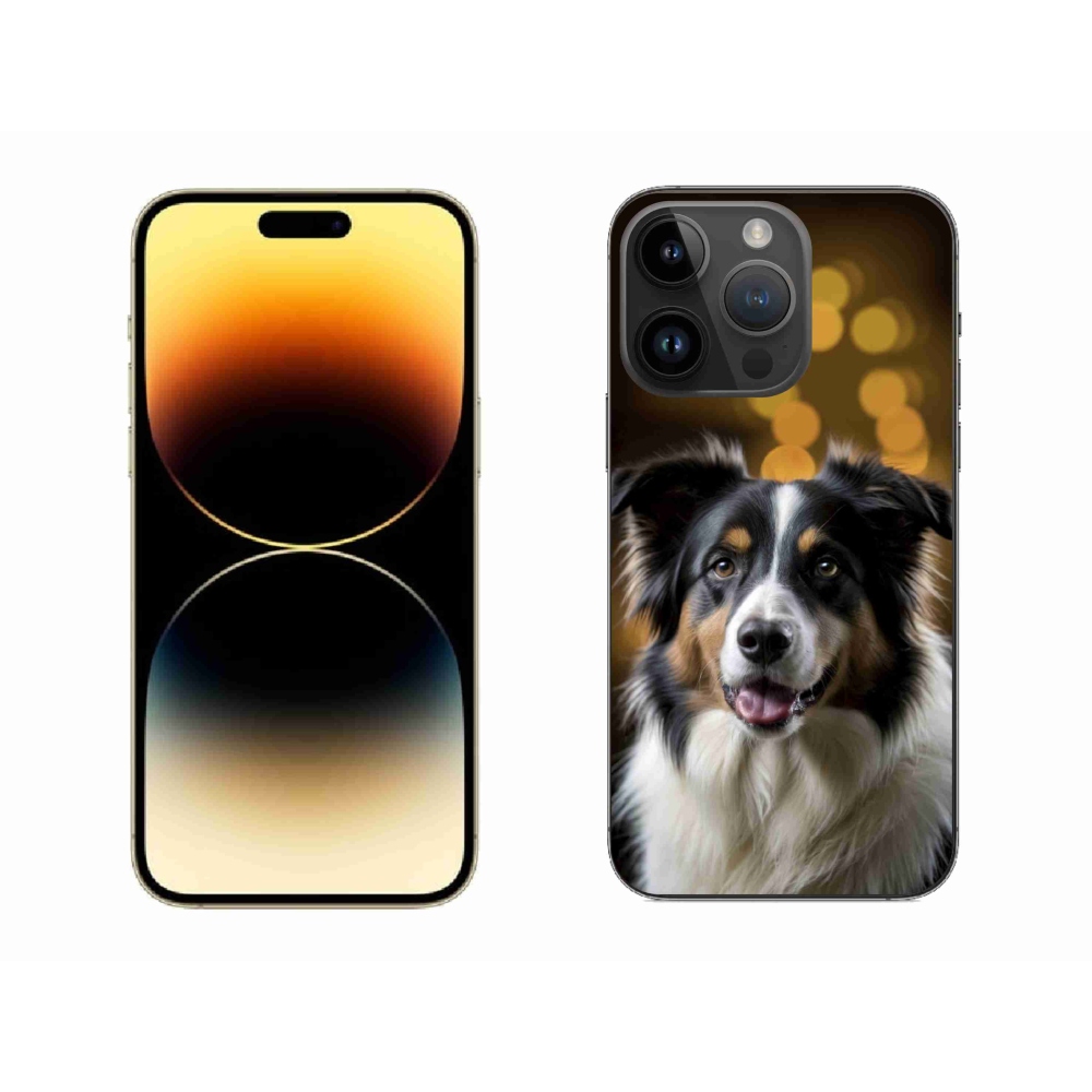 Gélový kryt mmCase na iPhone 14 Pro Max - usmievavý austrálsky ovčiak