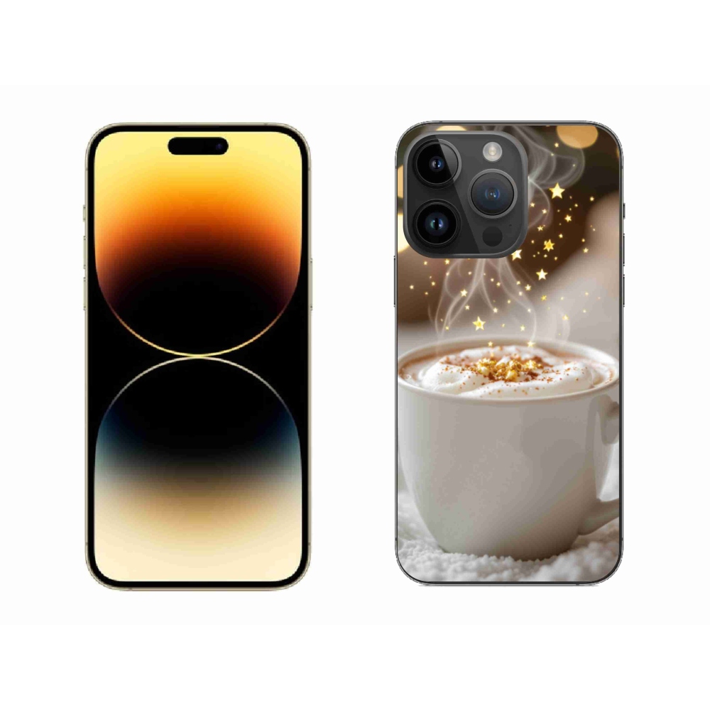 Gélový kryt mmCase na iPhone 14 Pro Max - vianočný horúci nápoj