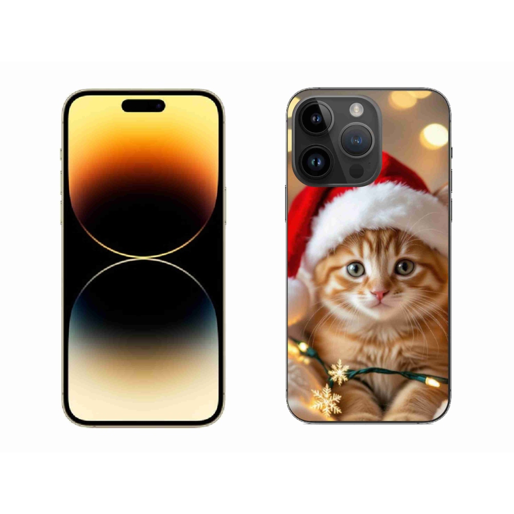 Gélový kryt mmCase na iPhone 14 Pro Max - vianočné mačiatko