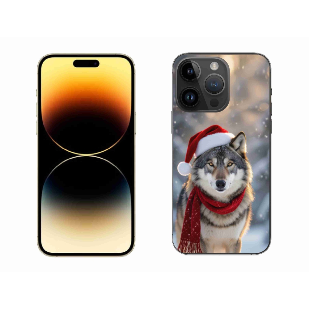 Gélový kryt mmCase na iPhone 14 Pro Max - vianočný vlk