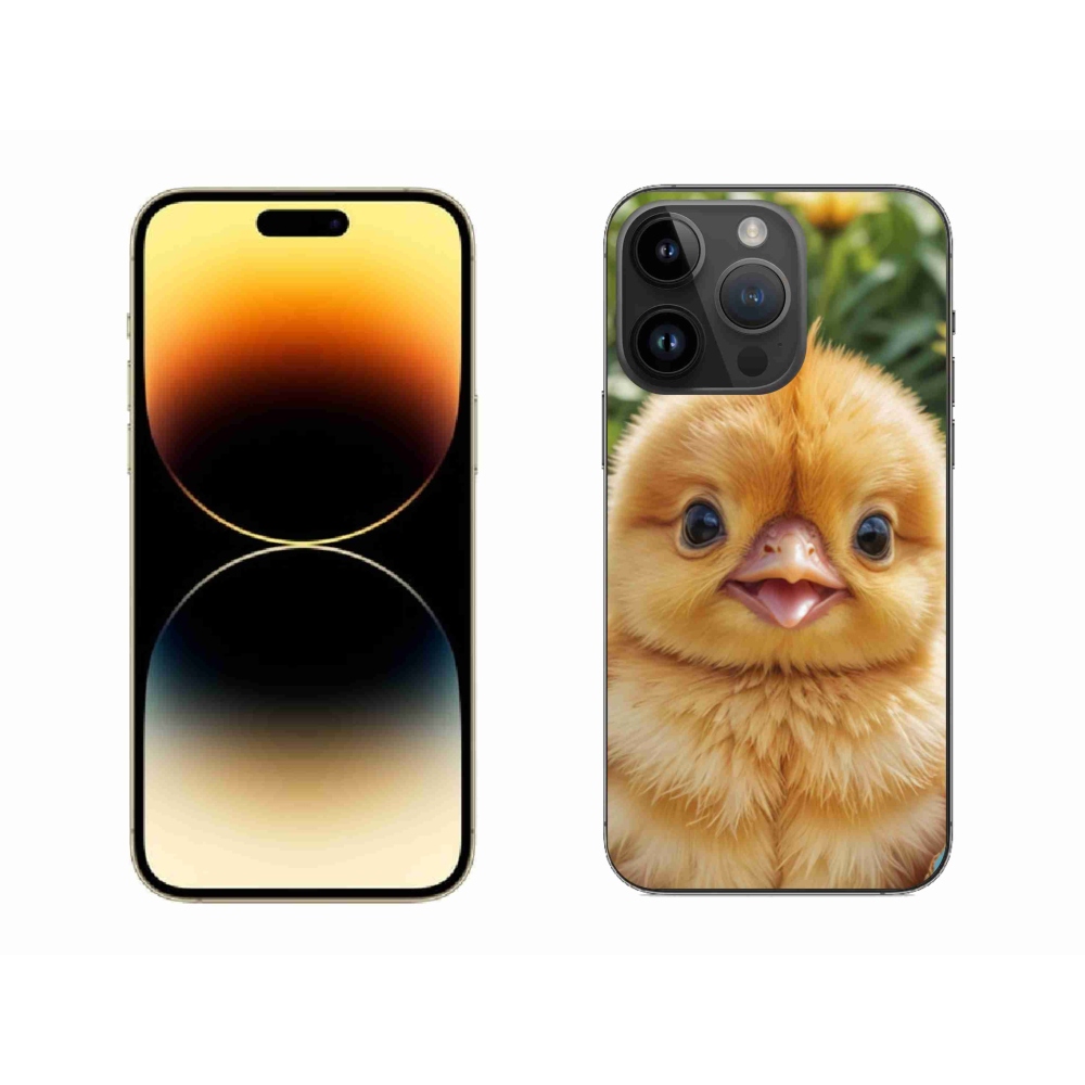 Gélový kryt mmCase na iPhone 14 Pro Max - veselé kuriatko