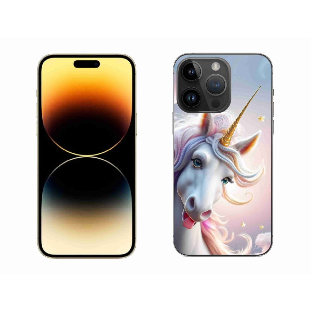 Gélový kryt mmCase na iPhone 14 Pro Max - veselý jednorožec