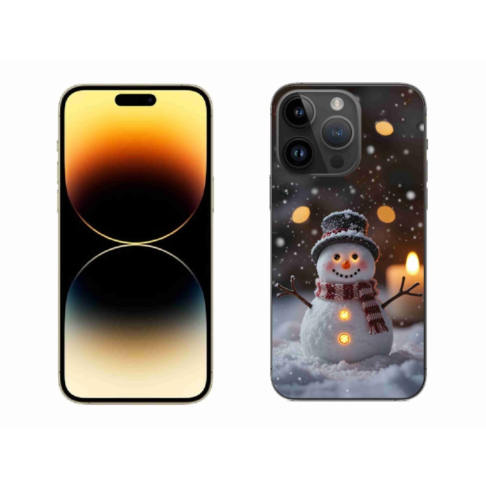 Gélový kryt mmCase na iPhone 14 Pro Max - veselý snehuliak