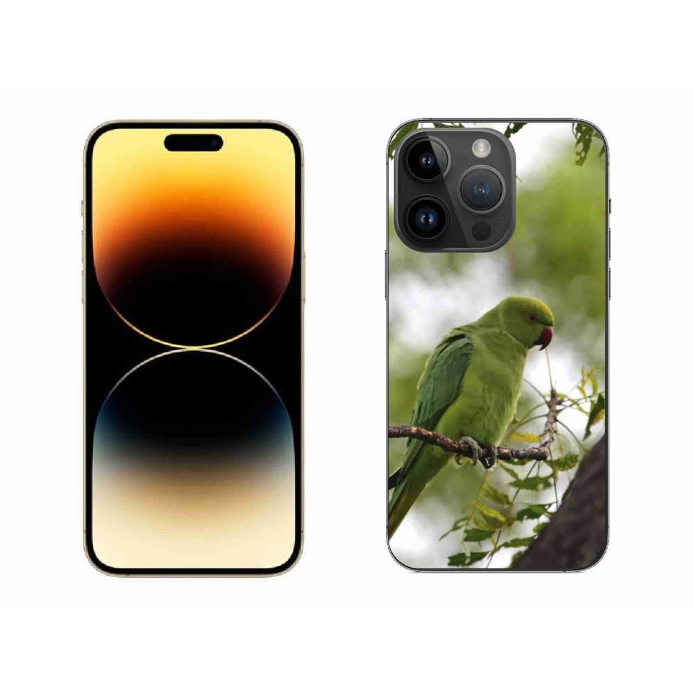 Gélový kryt mmCase na iPhone 14 Pro Max - zelený papagáj