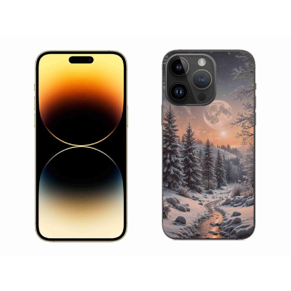 Gélový kryt mmCase na iPhone 14 Pro Max - zimná krajina 2