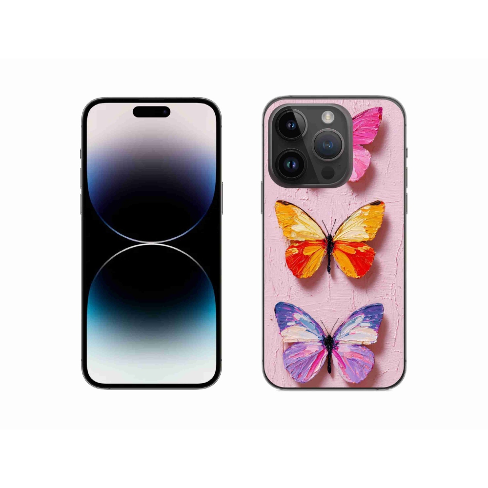 Gélový kryt mmCase na iPhone 14 Pro - motýlia trojica