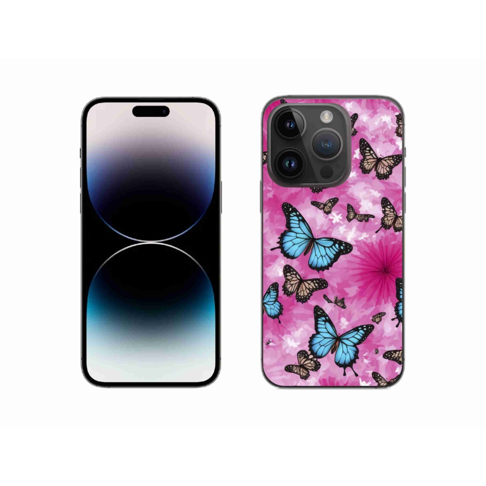 Gélový kryt mmCase na iPhone 14 Pro - motýlia záhrada