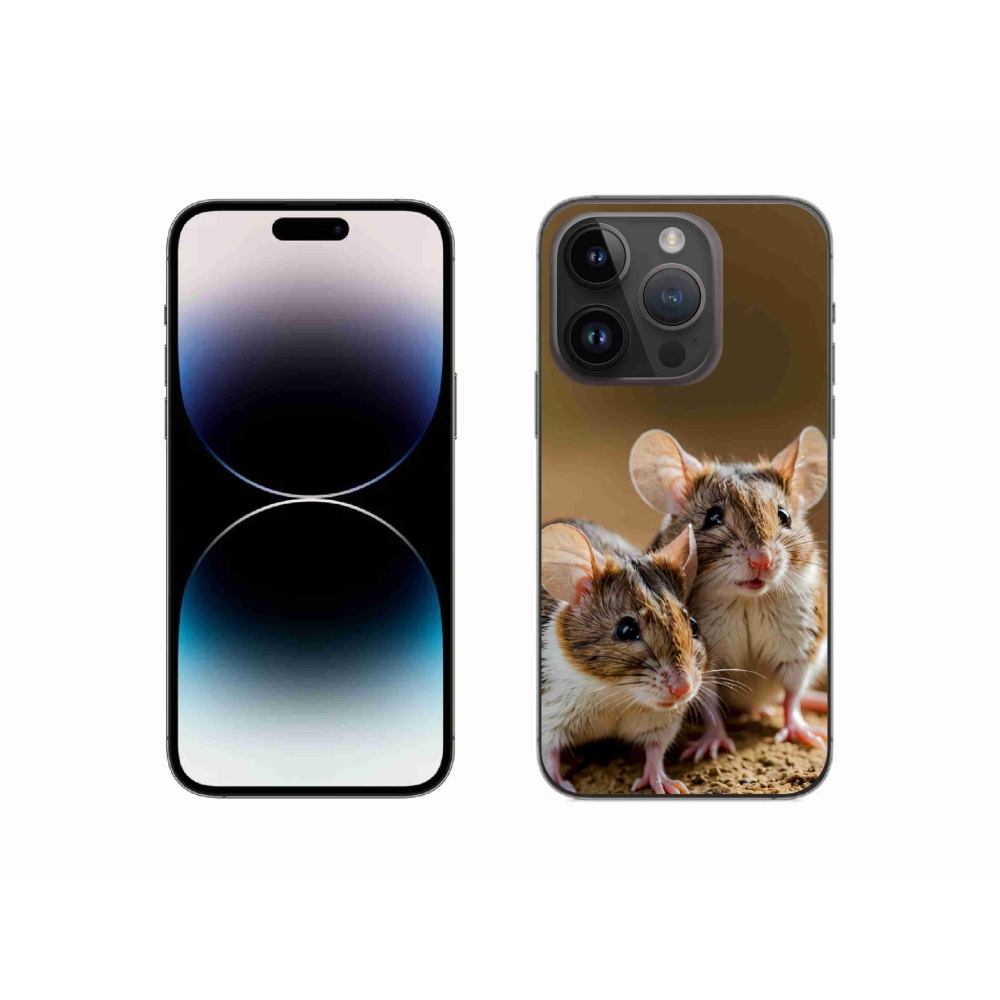Gélový kryt mmCase na iPhone 14 Pro - myší duo