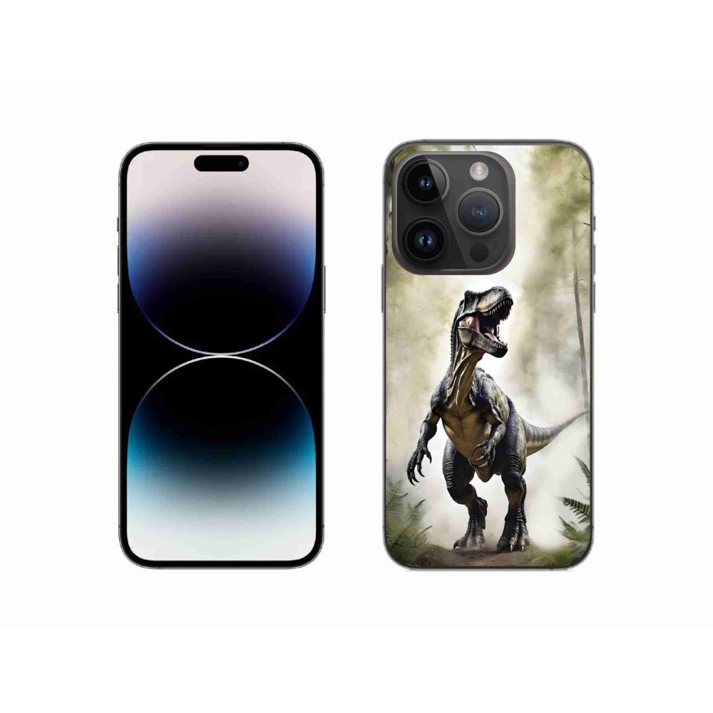 Gélový kryt mmCase na iPhone 14 Pro - naštvaný T-Rex